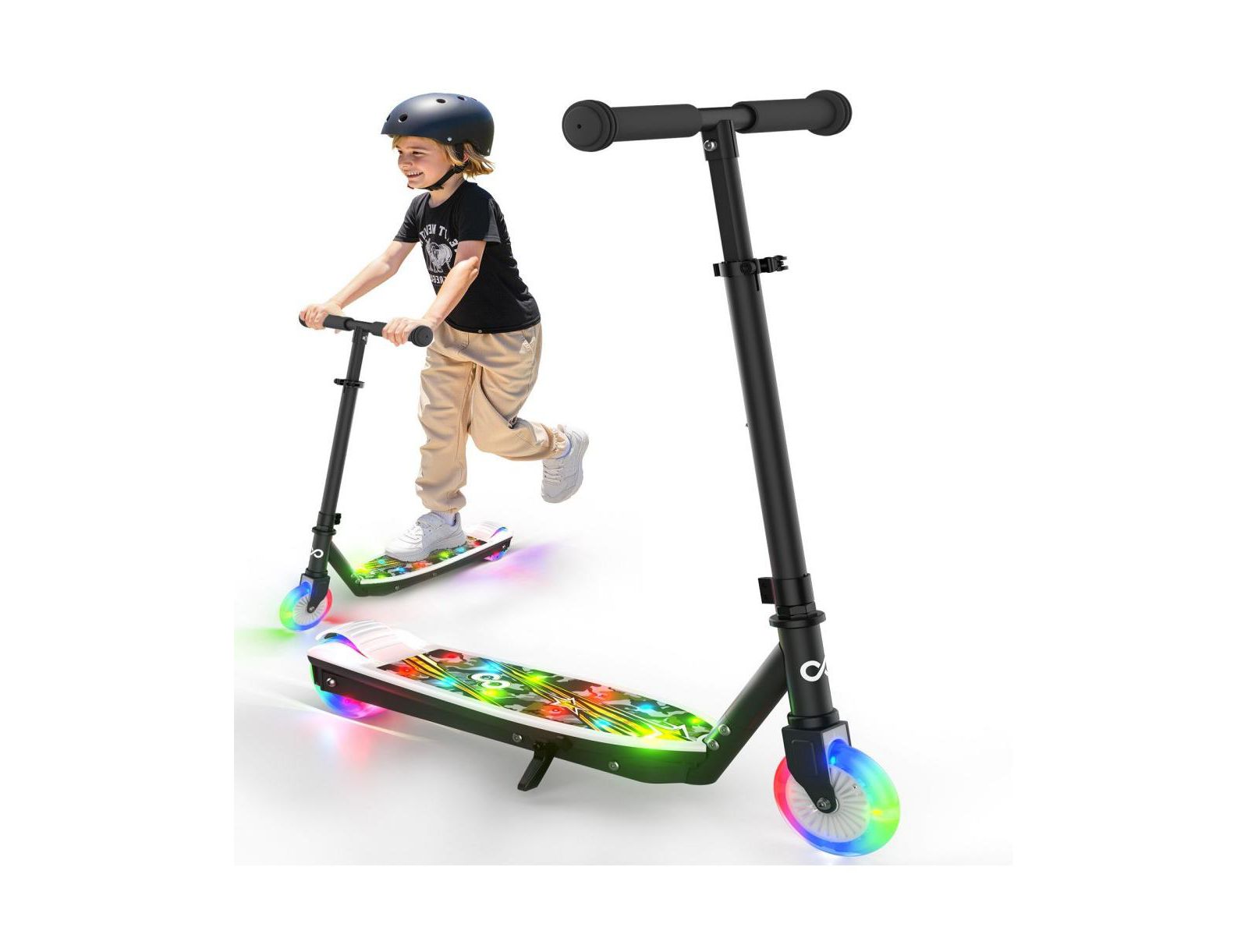 Электросамокат Everyfun с LED-подсветкой колес