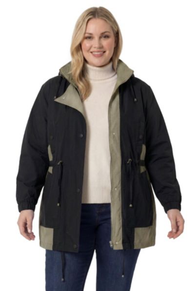Анорак Woman Within Plus Size Within Colorblocked Taslon