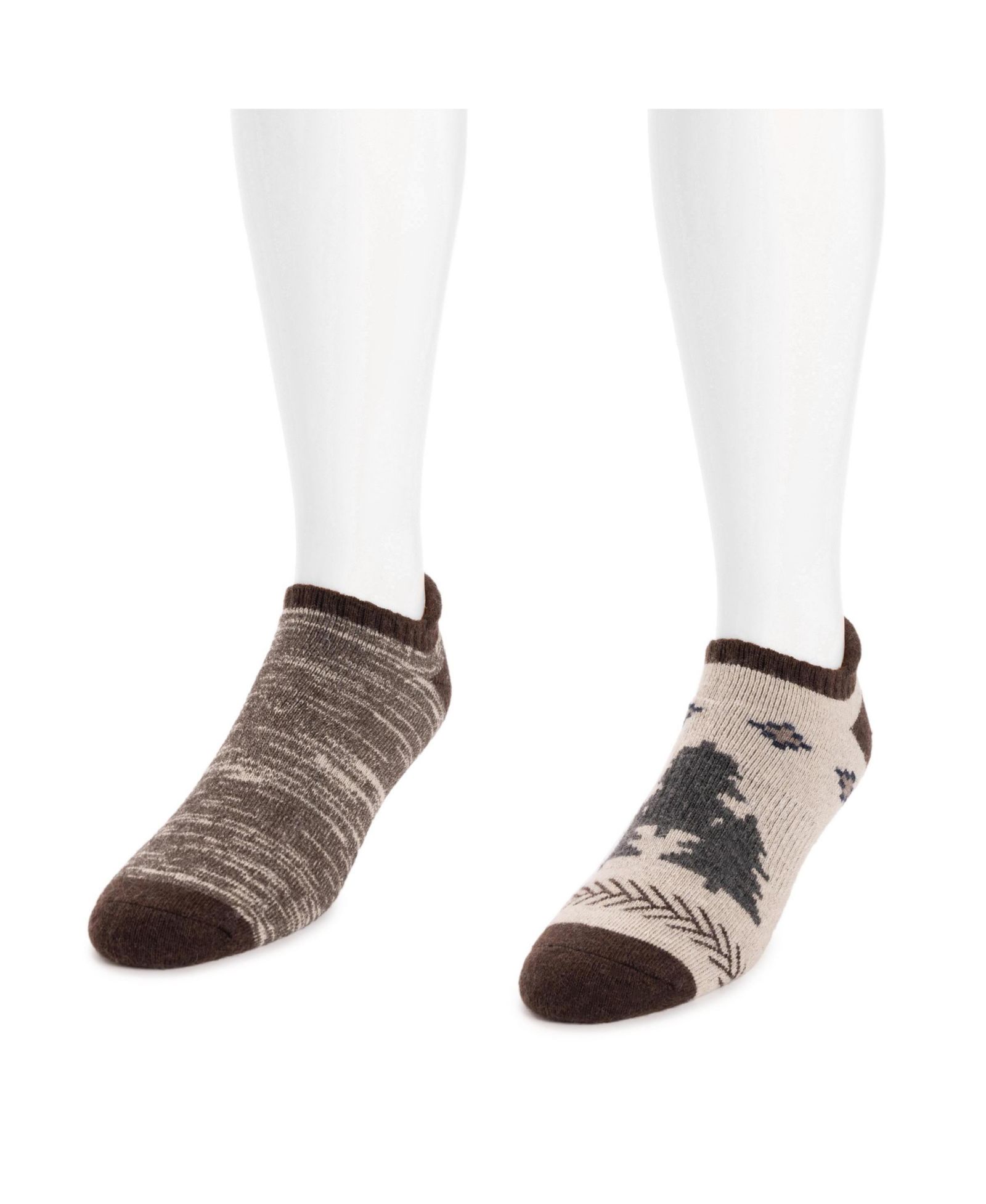 MUK LUKS Men's No Show Wool Socks (2 Pair Pack)