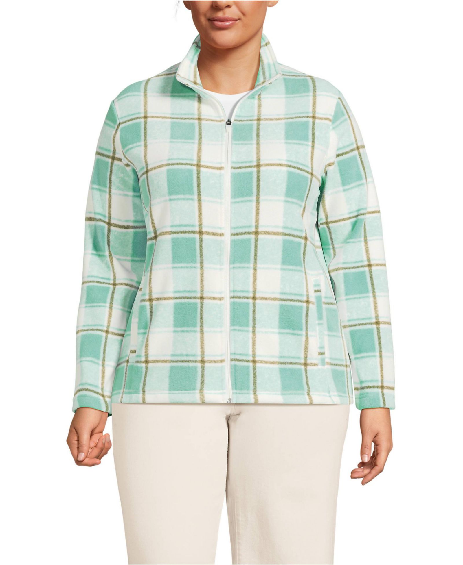 Lands' End Plus Size Anyweather Fleece Full Zip Jacket