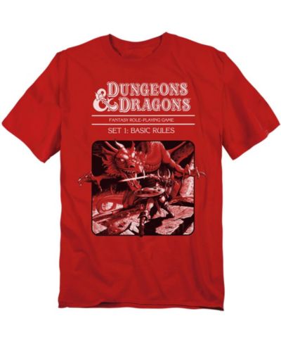 D&D Men's Dungeons and Dragons Basic Rules Red Box Cover T Shirt