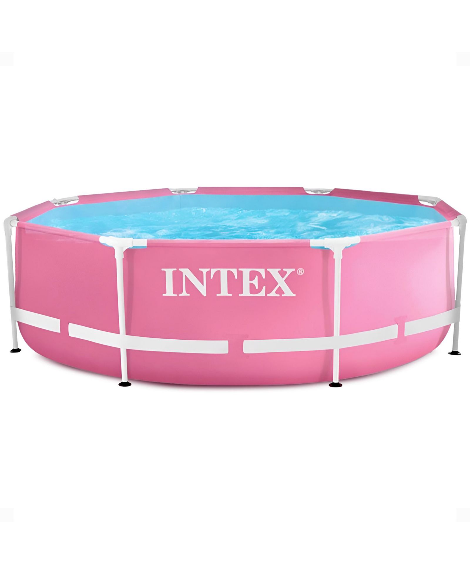 Надувной бассейн Intex 28290EH с металлическим каркасом, круглый, 8ft x 30in, розовый