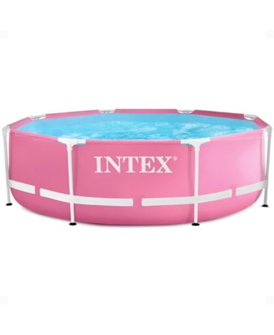 Надувной бассейн Intex 28290EH с металлическим каркасом, круглый, 8ft x 30in, розовый