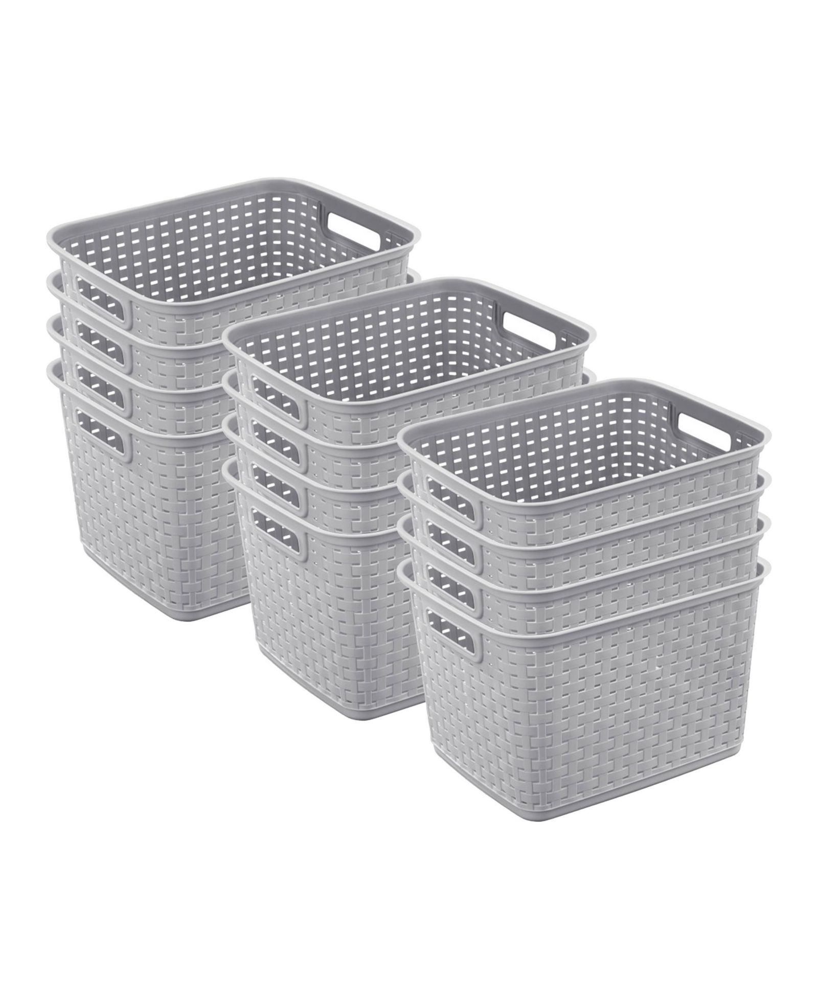 Sterilite 12736 Tall Weave Plastic Laundry Hamper Storage Basket (12 Pack)