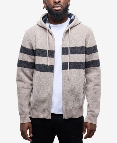 Мужской джемпер CULTURA Full Zip Hooded со штрихами и фланелевой подкладкой