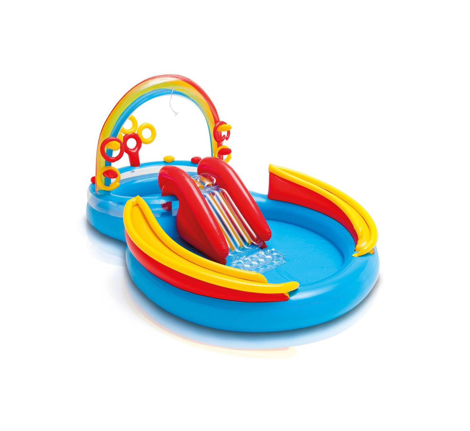 Надувной игровой бассейн Intex Rainbow Slide для детей