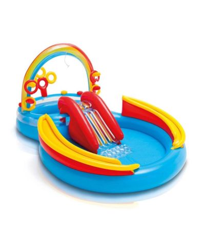 Надувной игровой бассейн Intex Rainbow Slide для детей