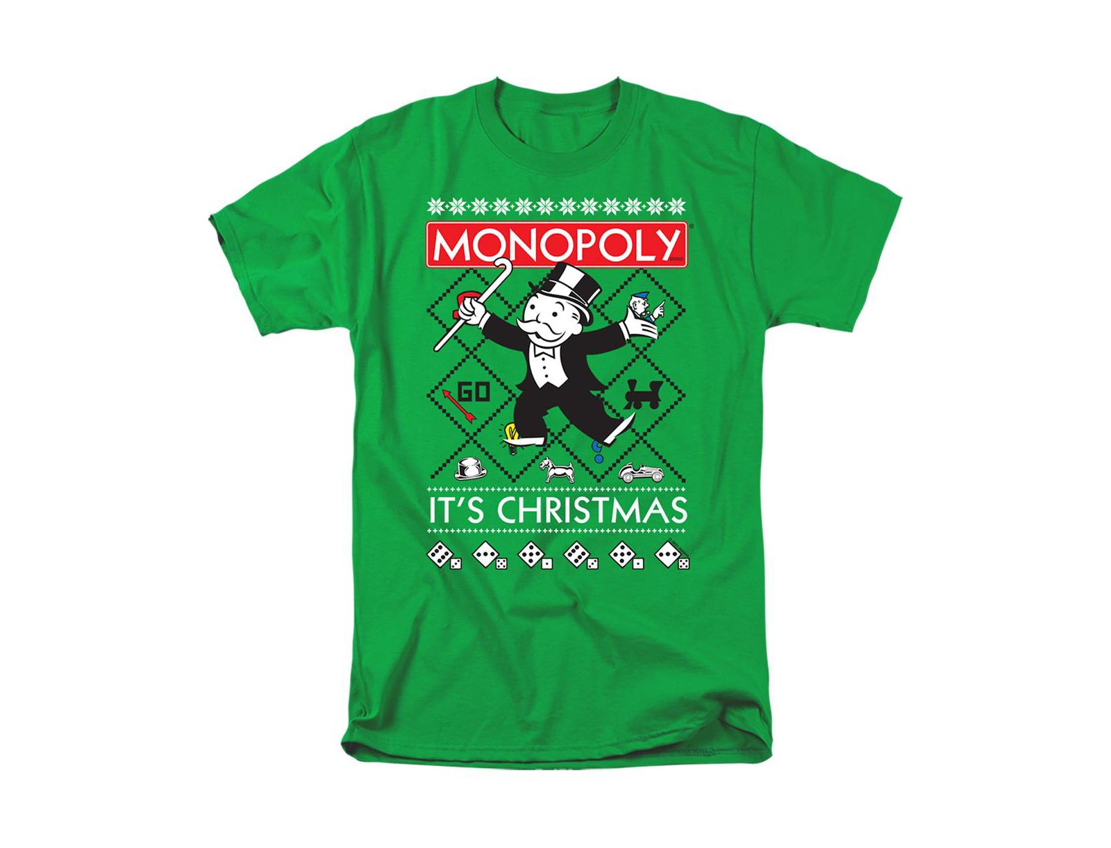 MONOPOLY Big & Tall It s Christmas Ugly Christmas Sweater T Shirt