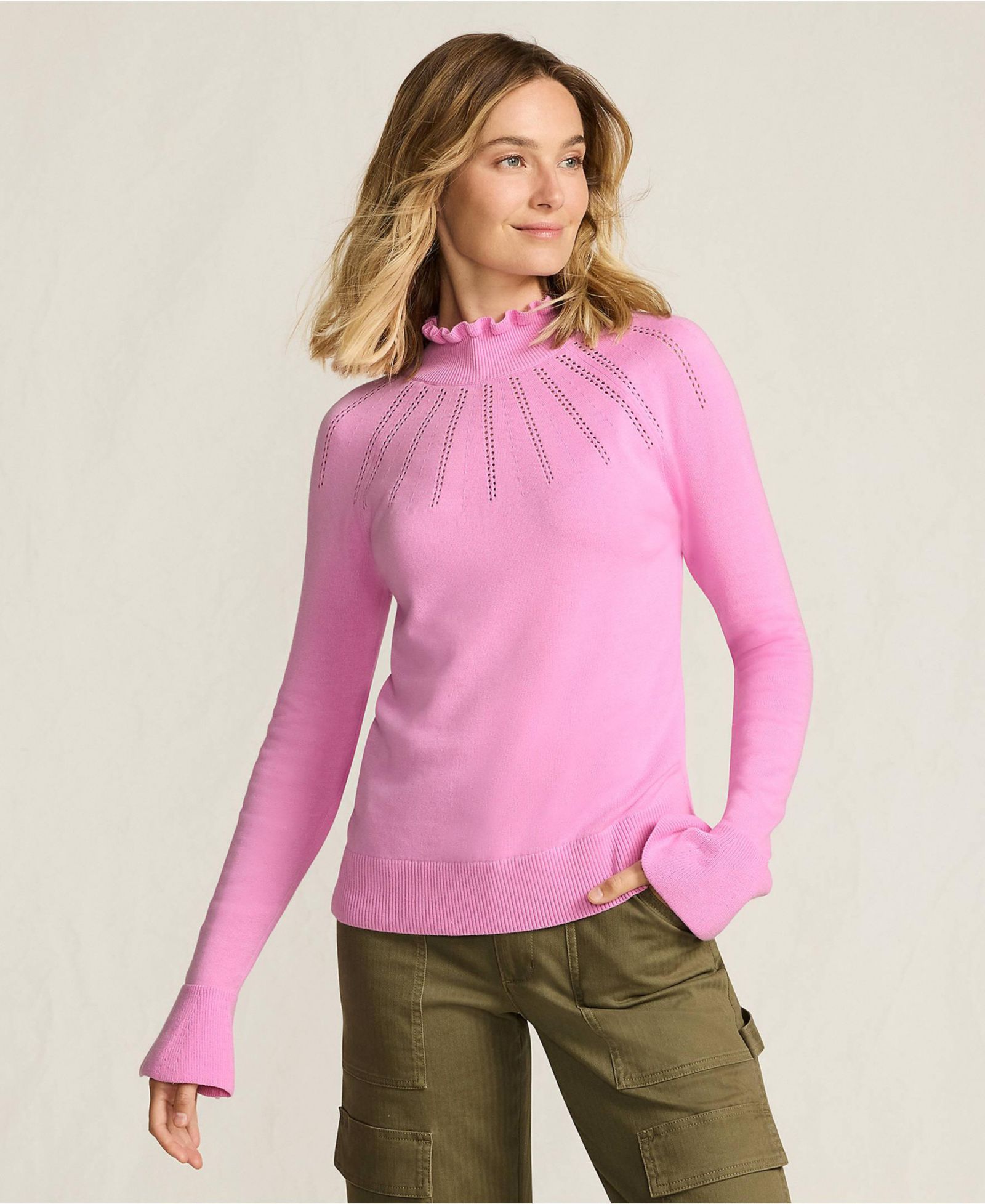 Свитер Lands' End Women's Cotton Pointelle Turtleneck