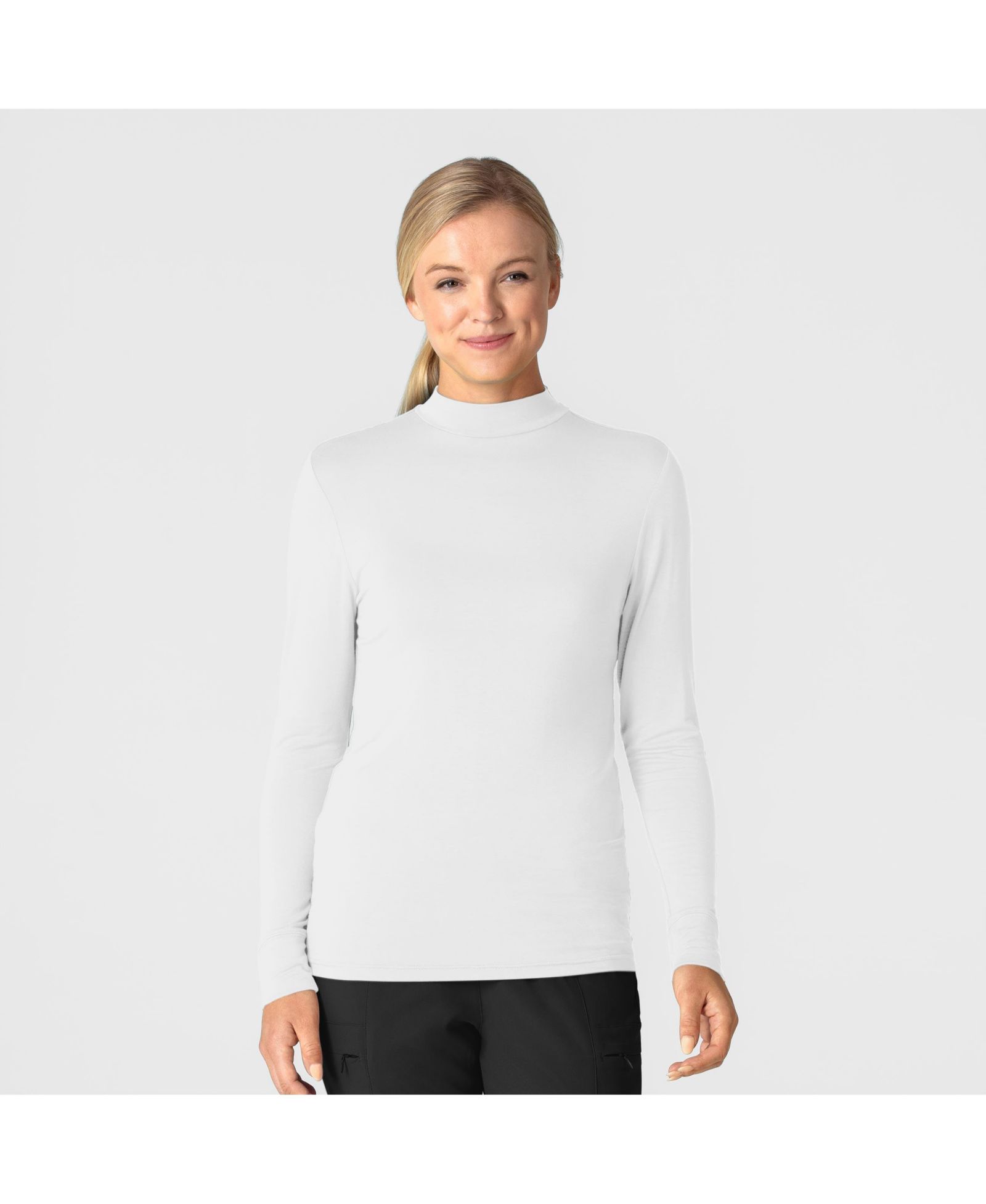 Wink Layers Women’s Long Sleeve Mock Neck Silky Tee