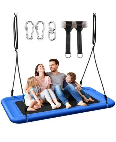 Tree Swing for Kids and Adults, 60" Waterproof Rectangle Platform Swing, 700lbs Heavy Duty with Adjustable Straps