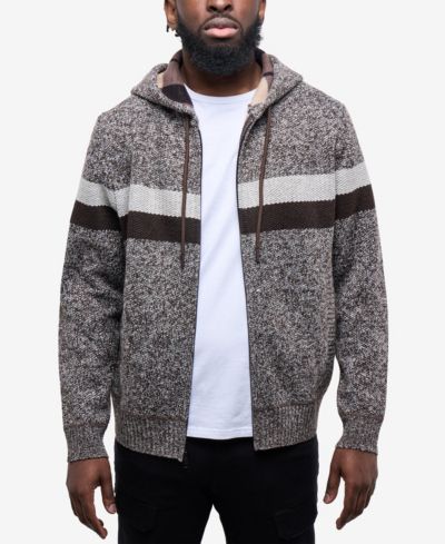 Свитер CULTURA Men's Hooded Fleece Lined Full Zip with Stripes