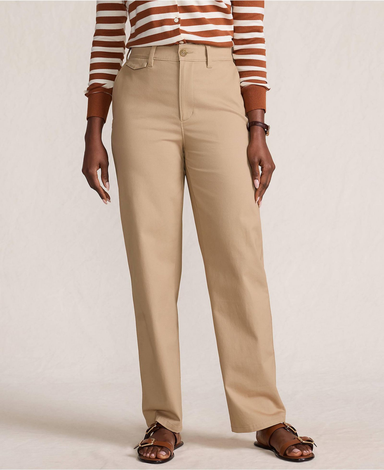 Женские брюки Lands' End Chino High Rise Straight Leg