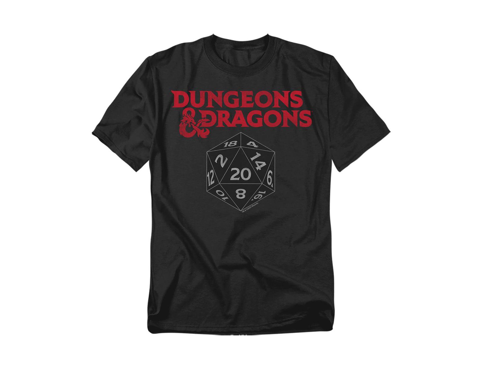 D&D Big & Tall Dungeons and Dragons Black D20 T Shirt