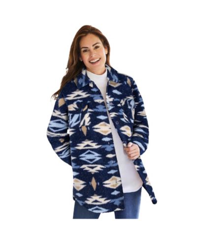 Женская куртка Woman Within Women's Within Berber Button-Front