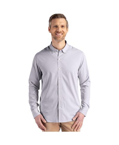 Мужская длиннорукавная классическая рубашка Cutter & Buck Skyline Epic Confidence Recycled Pinstripe