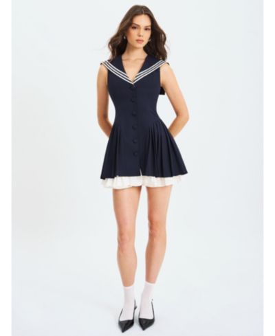 Женское мини-платье Miss Circle Women's Calliope Navy Sailor Pleated