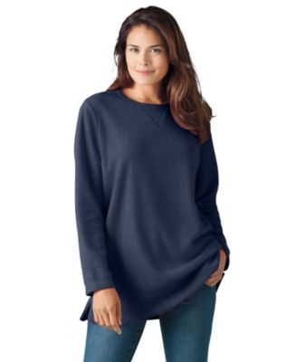 Женский свитшот Woman Within Plus Size Within Crewneck Ultra Soft Sherpa