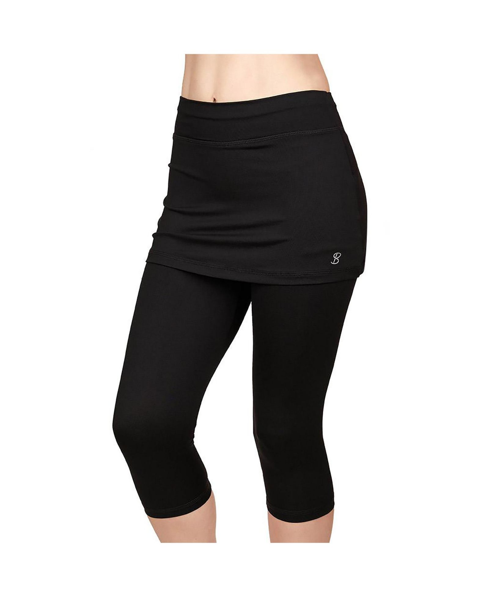 Sofibella Women's UV Staples Abaza Tennis Skirt with Capri Leggings