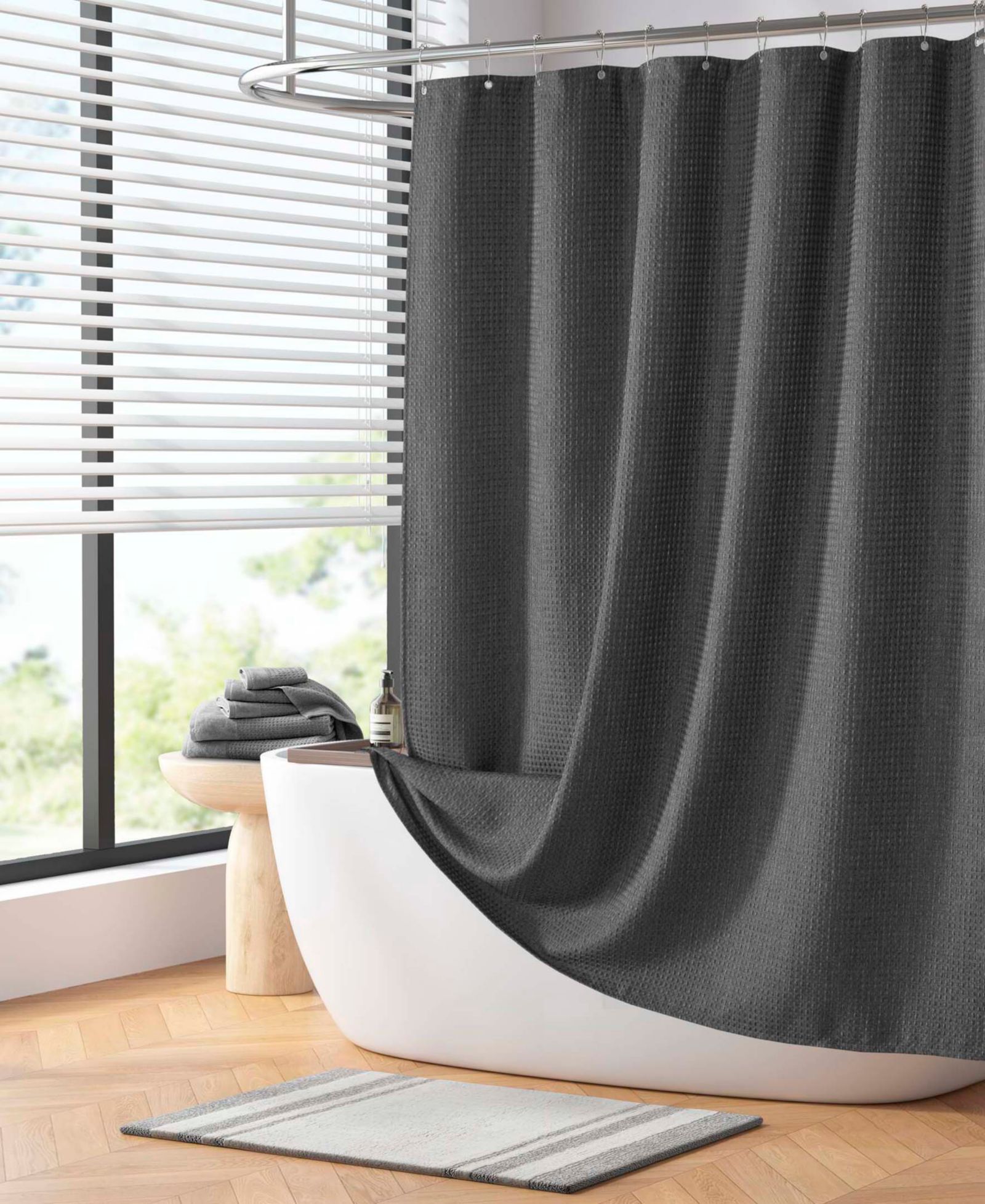 Madison Park Arbor Waffle Shower Curtain, 72" x 72"