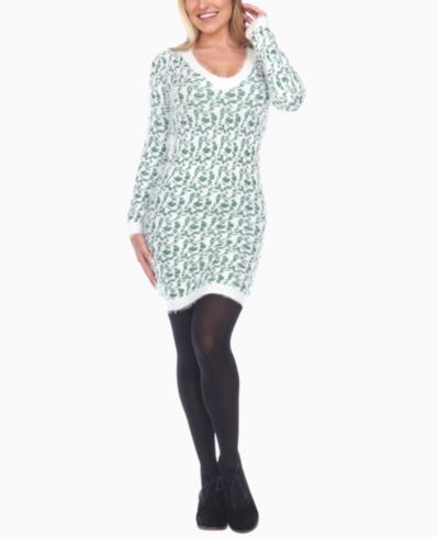 Женское трикотажное платье-свитер White Mark Fuzzy Knit