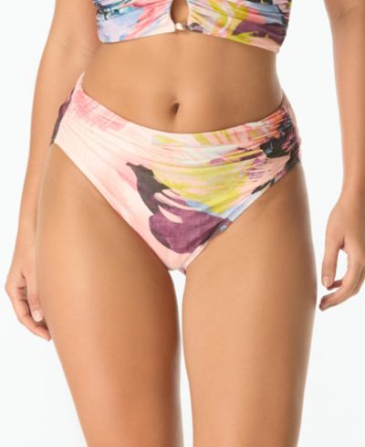 Плавки Carmen Marc Valvo Women's Shirred High-Cut Full-Coverage Bottoms