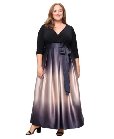 SL Fashions женское вечернее платье-баллон большого размера с V-образным вырезом