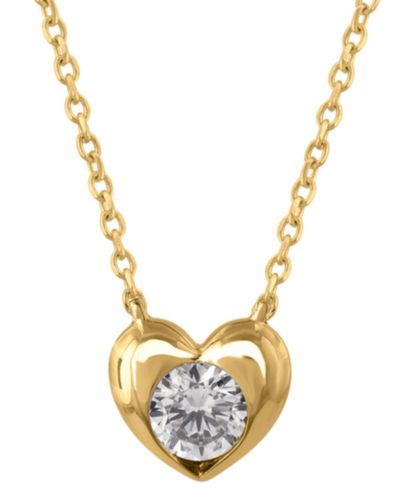 Подвеска с бриллиантом Macy's (1/4 ct. t.w.) из желтого золота 14k