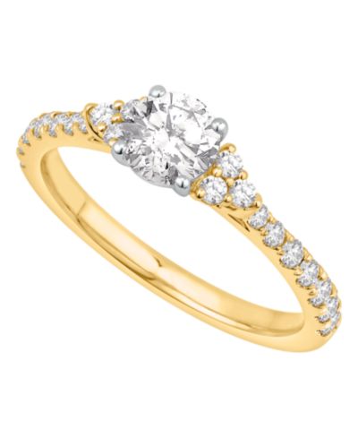 Помолвочное кольцо с бриллиантом 1 ct. t.w. в золоте 14k двухцветном
