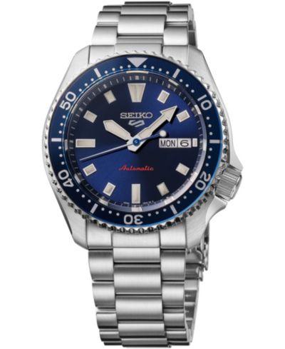 Seiko Men's 5 Sports Silver Stainless Steel Bracelet Watch, 42.5mm
