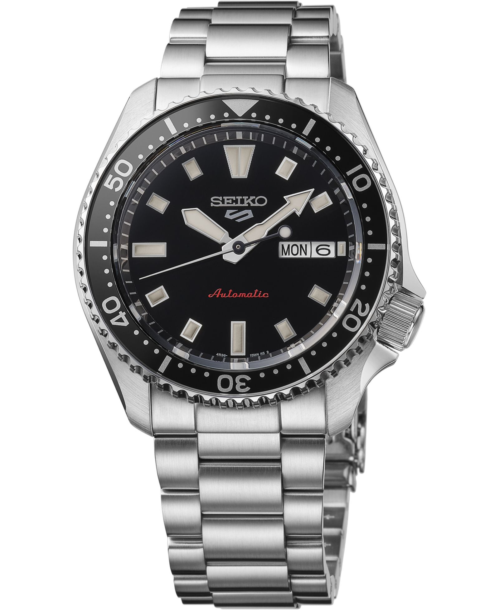 Мужские часы Seiko 5 Sports Silver Stainless Steel Bracelet, 42.5mm