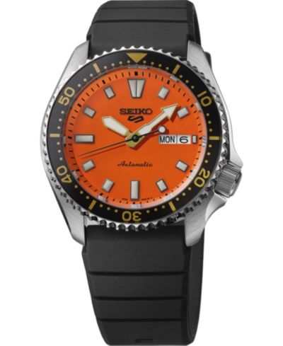Мужские часы Seiko 5 Sports Black Silicone, 42.5mm