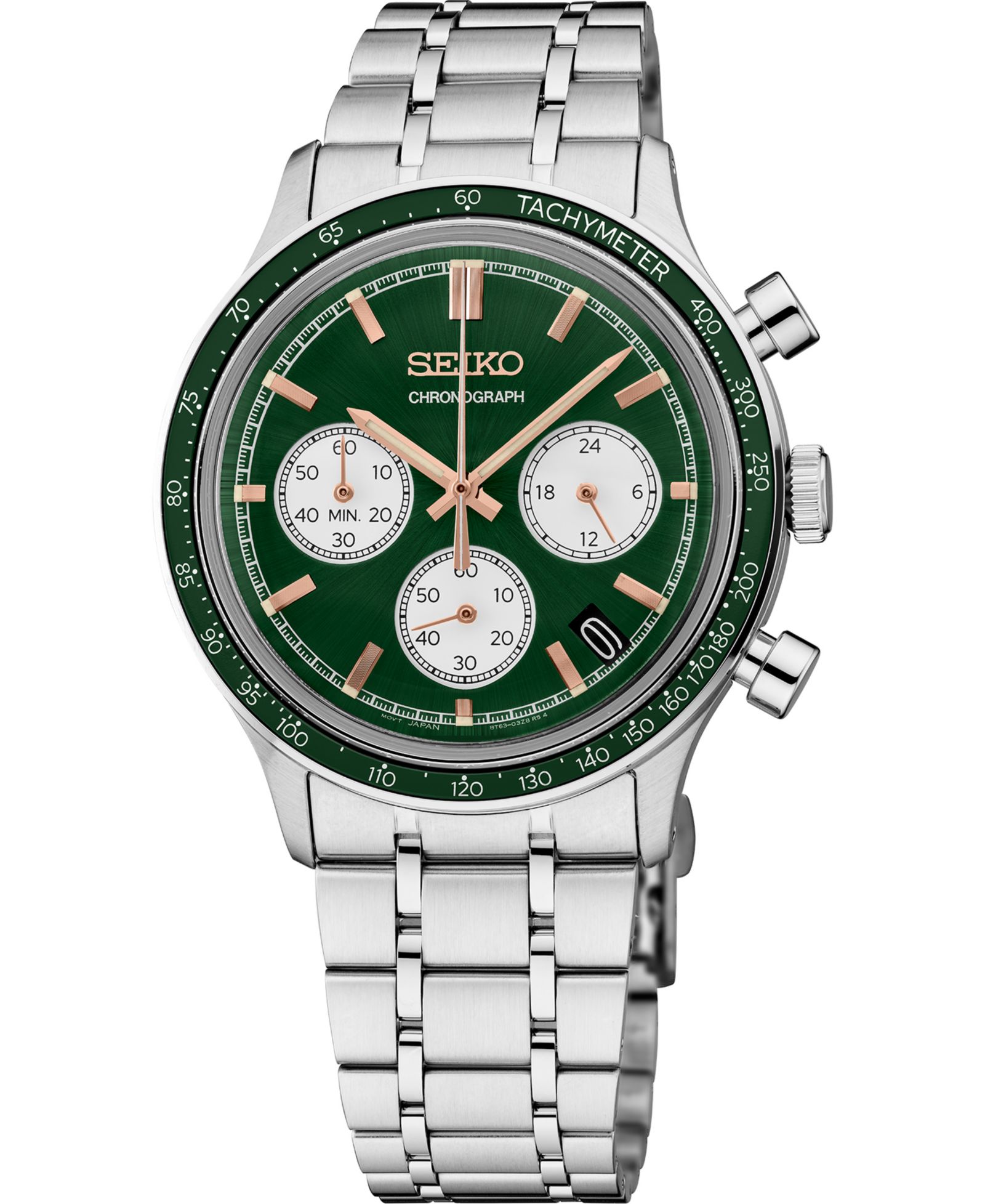 Seiko Мужские часы на стальном браслете Silver, 38.7mm