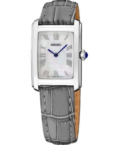 Женские часы Seiko Women's Essentials Quartz Leather Strap, 22.2mm