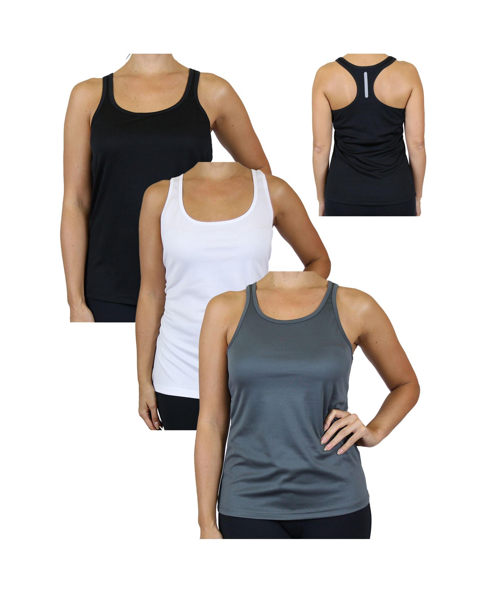Женские майки Galaxy By Harvic Moisture Wicking Racerback, 3 шт.