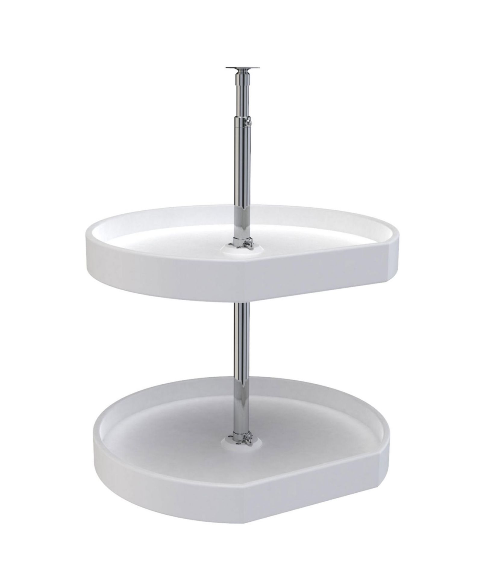 Rev-A-Shelf 20" Lazy Susan D-Shaped Cabinet Polymer Two-Tier, White, 7012-20-11-52