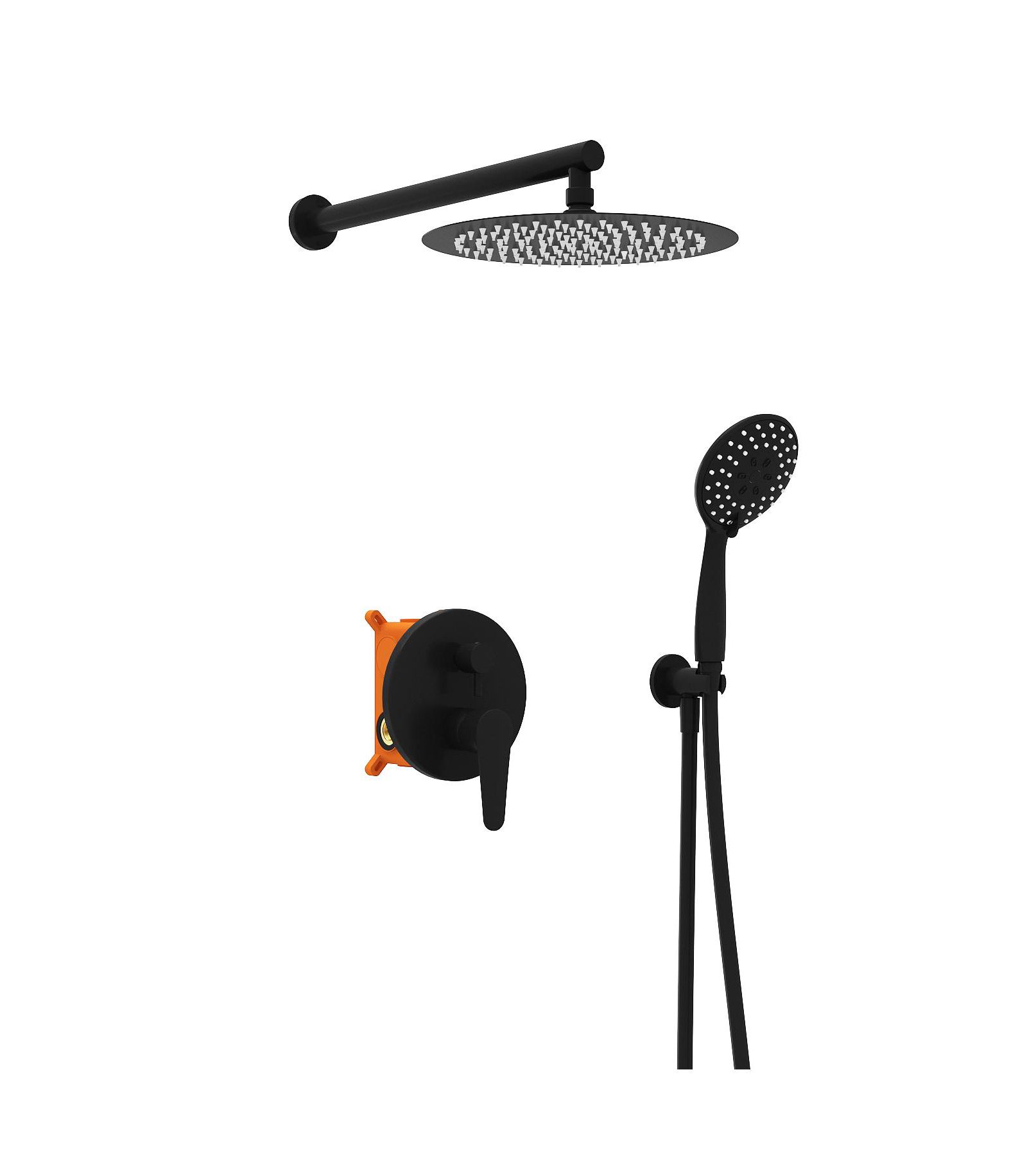 LALAHOO 10-Inch 5-Spray Shower Faucet Handheld Shower Combo Kit with Rain Shower Head With Valve