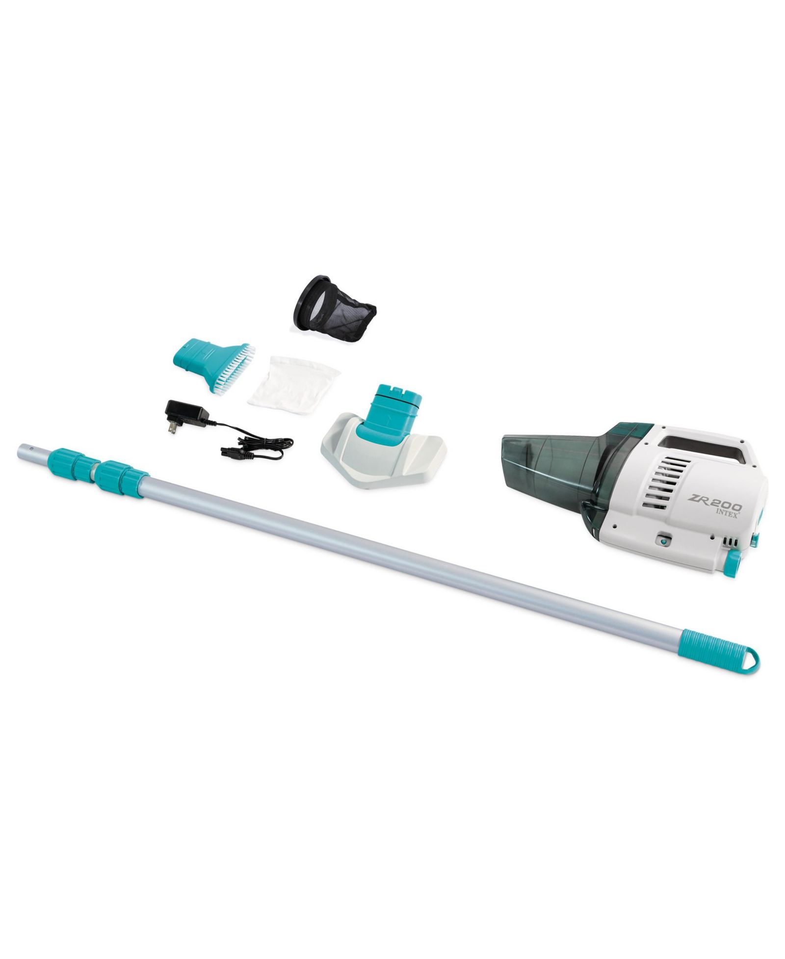 Intex ZR200 Rechargeable Cordless Telescoping Pool Vacuum with 2 Brush Heads