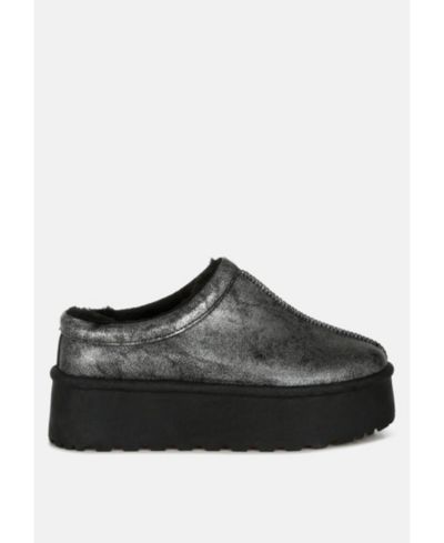 London Rag Women's Lottys Faux Leather Platform Classic Slip-On