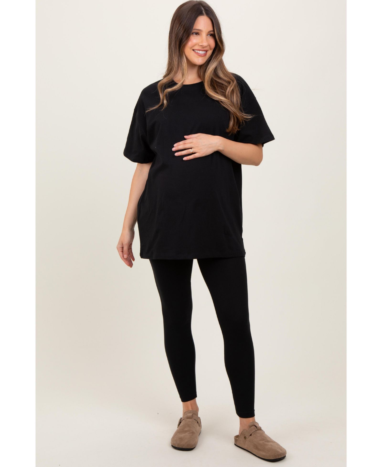 Женский комплект Pinkblush Black Oversized Crewneck Short Sleeve и Legging