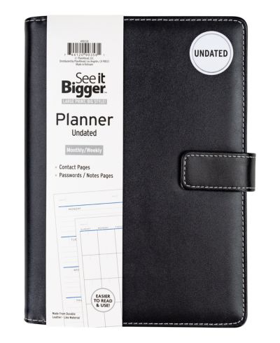See It Bigger Medium Undated Monthly Weekly 15 Month Padfolio Planner