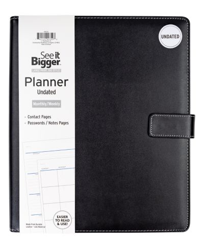 See It Bigger Large Undated Monthly Weekly 15 Month Padfolio Planner