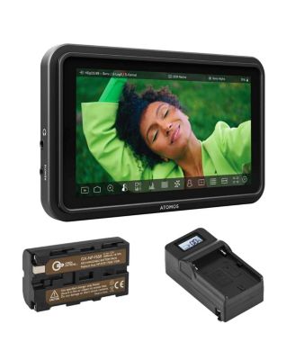 Монитор Atomos Shinobi 2 5" с сенсорным экраном, 1500 нит, HDR для видео и фото, комплект с батареей NP-F550, зарядным устройством и пластиной