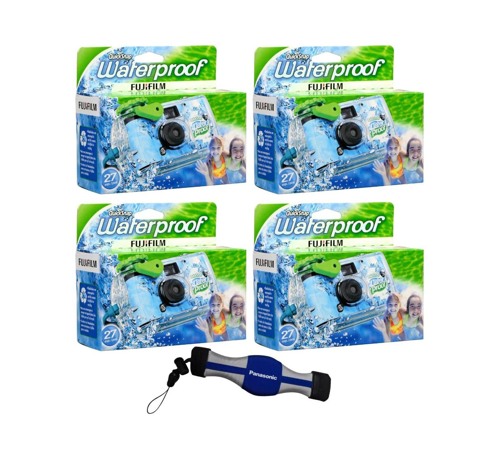 Fujifilm 4x QuickSnap 800 Waterproof 35mm Disposable Camera, Bundle w/Strap