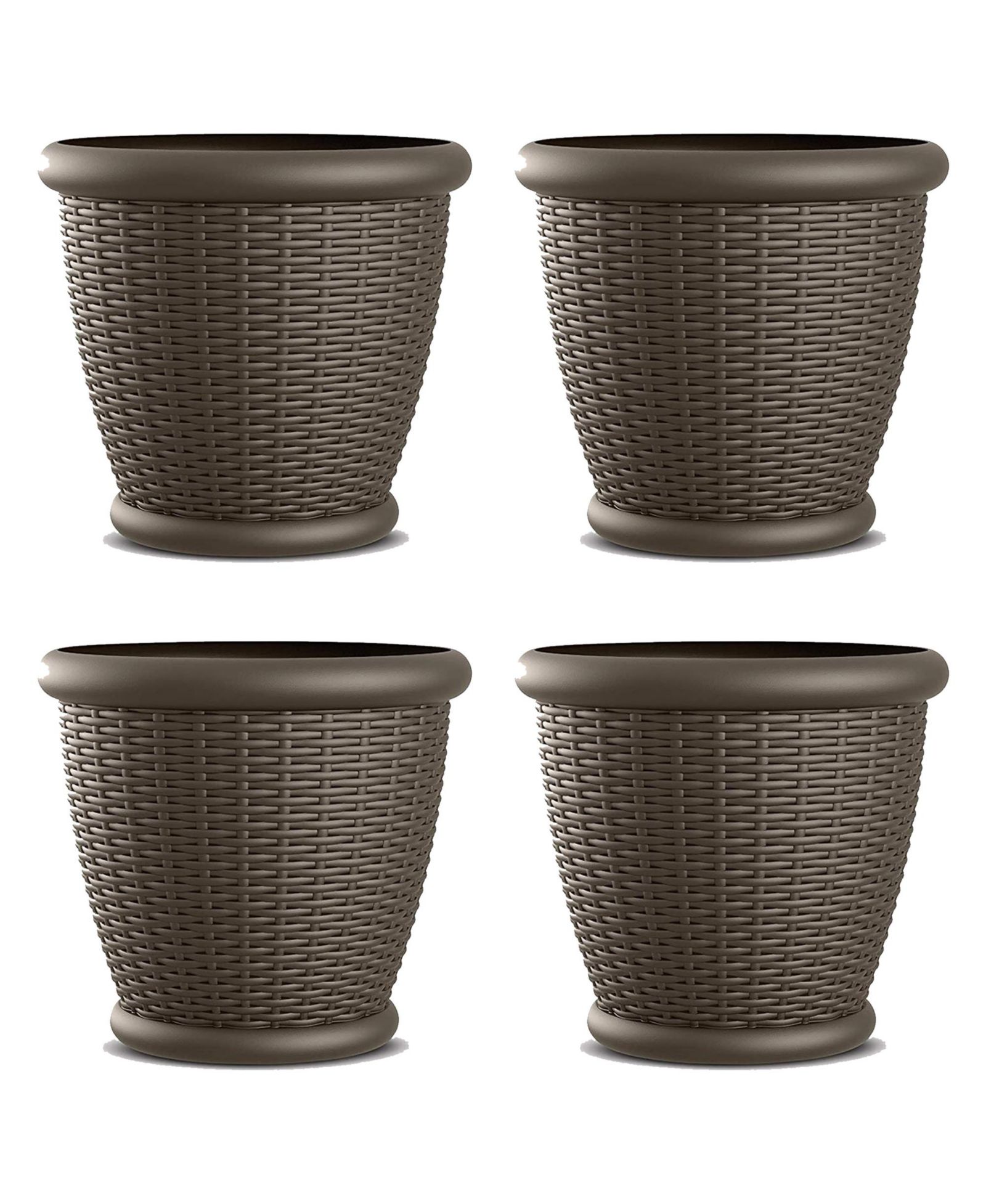 Декоративный кашпо Suncast Willow 18" Diameter Wicker Java (4 Pack)