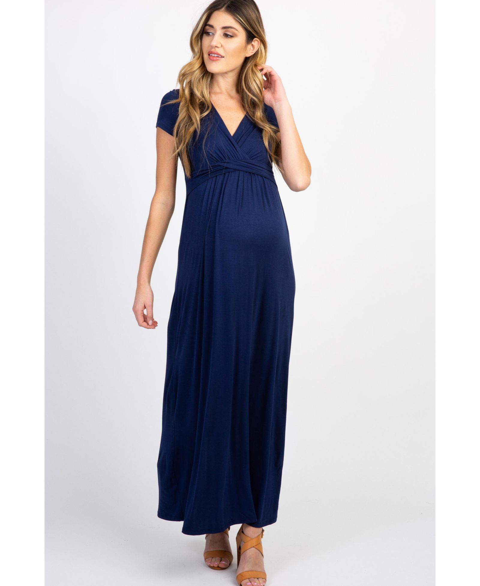 Женское платье Pinkblush Navy Draped Maternity/Nursing Maxi Dress