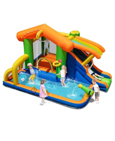 Gymax 8-in-1 Inflatable Bounce House Water Park w/ Slide Water Cannon Blower Excluded
