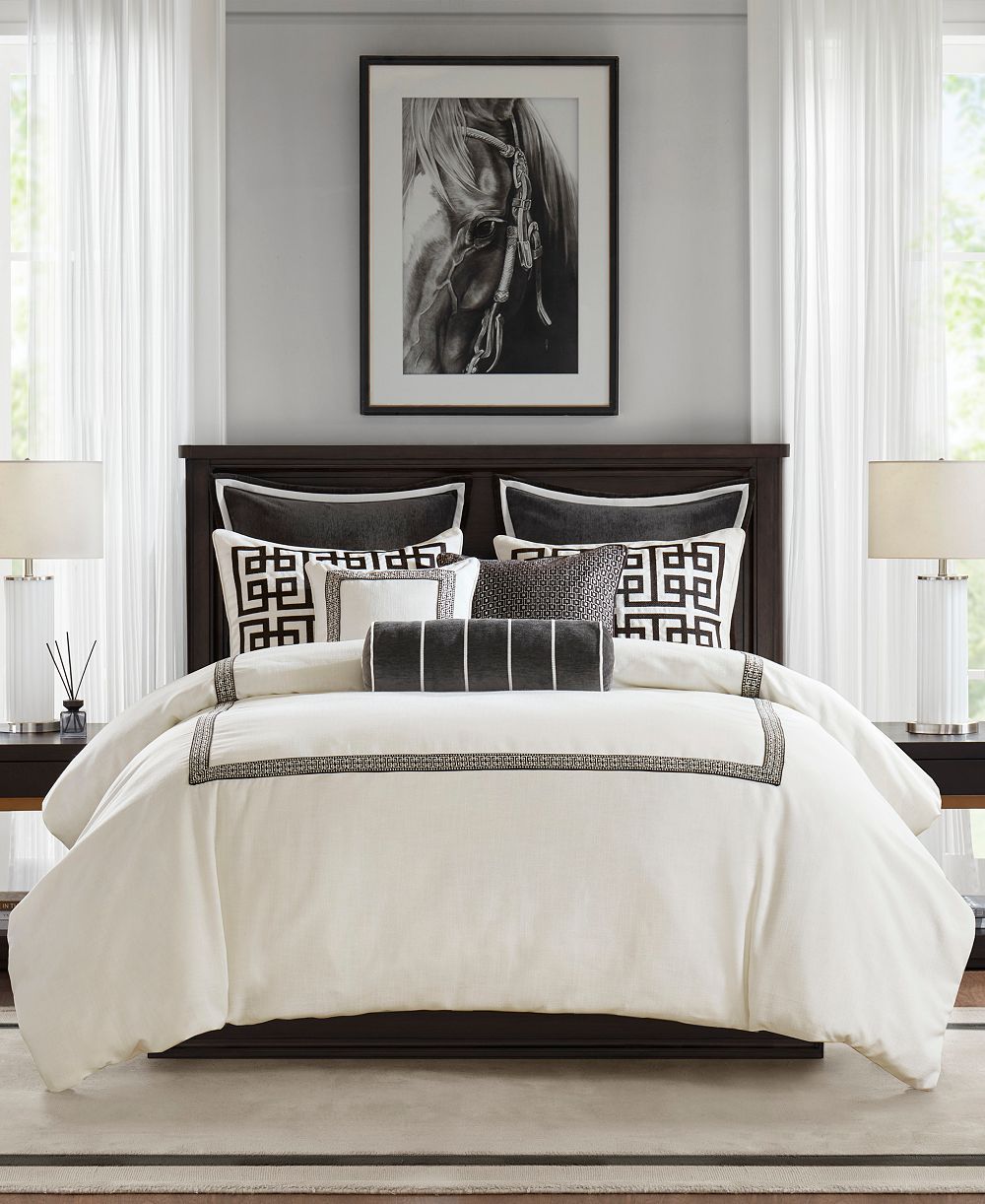 Madison Park Signature Jarvis Embroidery 8-Piece Comforter Set, Queen