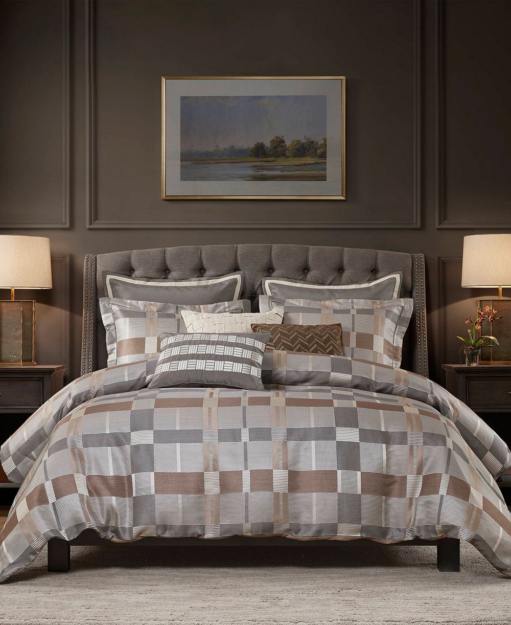 Madison Park Signature Комплект из 8 предметов с покрывалом Prescott Jacquard, Queen