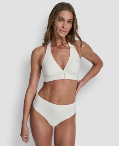 Женский топ WEAR by Erin Andrews White Houston Astros Rib-Knit Henley Halter